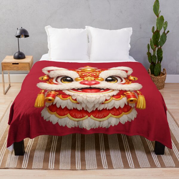 Item preview, Lion Dance Head | Cute Chinese New Year Kawaii Festive Art designed and sold by Moons Studio.