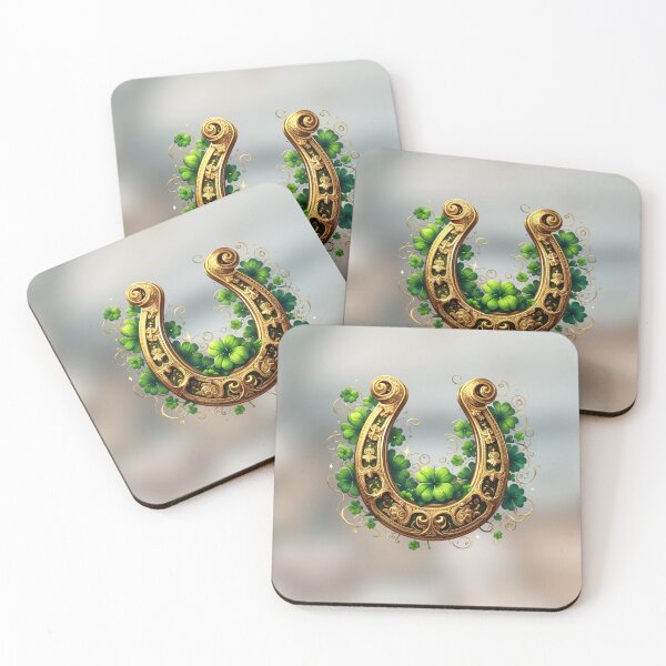 Item preview, Ornate Horseshoe with Shamrocks designed and sold by Eclectic Monkey.
