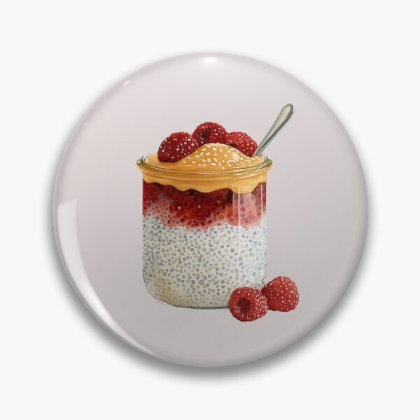 Item preview, Peanut Butter and Raspberry Jelly Chia Seed Pudding in a Glass Jar designed and sold by Violet Peonies.