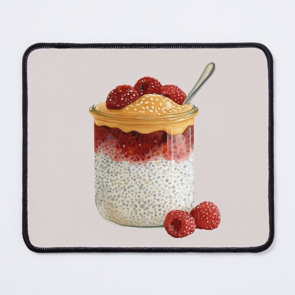 Item preview, Peanut Butter and Raspberry Jelly Chia Seed Pudding in a Glass Jar designed and sold by Violet Peonies.