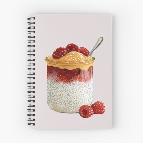 Item preview, Peanut Butter and Raspberry Jelly Chia Seed Pudding in a Glass Jar designed and sold by Violet Peonies.