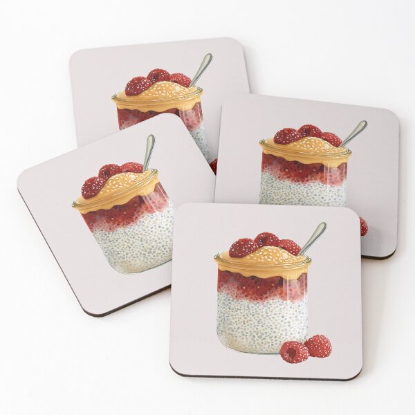 Item preview, Peanut Butter and Raspberry Jelly Chia Seed Pudding in a Glass Jar designed and sold by Violet Peonies.