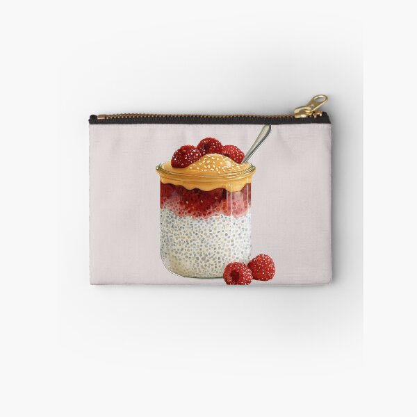 Item preview, Peanut Butter and Raspberry Jelly Chia Seed Pudding in a Glass Jar designed and sold by Violet Peonies.