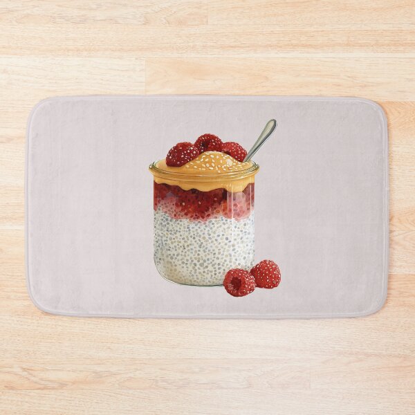Item preview, Peanut Butter and Raspberry Jelly Chia Seed Pudding in a Glass Jar designed and sold by Violet Peonies.
