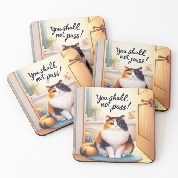 Item preview, You Shall Not Pass! Bathroom Guard Cat designed and sold by TinCatOutPost.