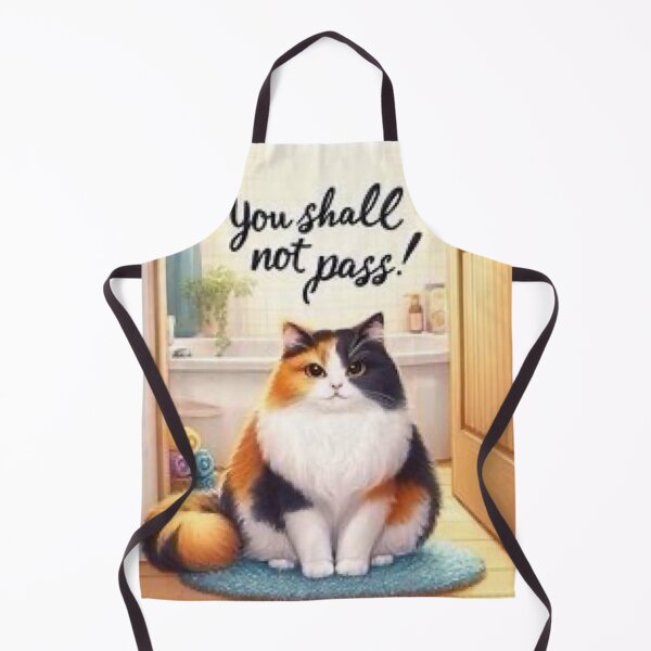 Item preview, You Shall Not Pass! Bathroom Guard Cat designed and sold by TinCatOutPost.
