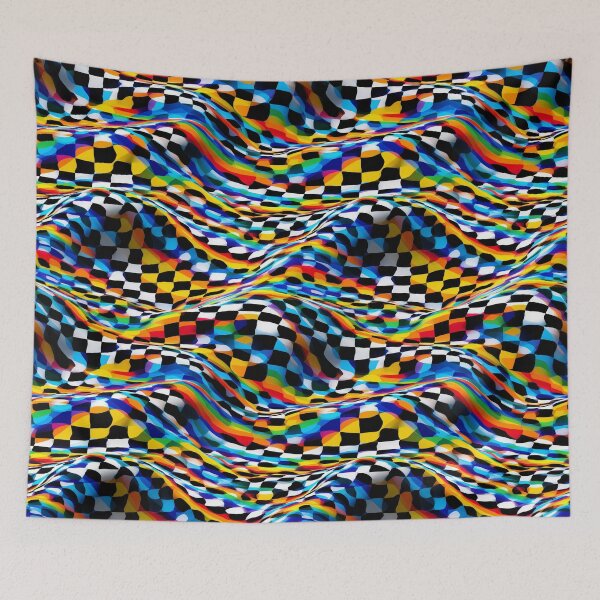 Item preview, Psychedelic Glitch Melting Checkerboard Colorful Pattern designed and sold by Prismatect.