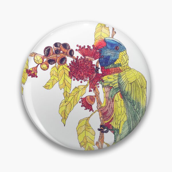 Item preview, Rainbow Lorikeet Gum Tree Blossoms Nuts designed and sold by Jaana Day.