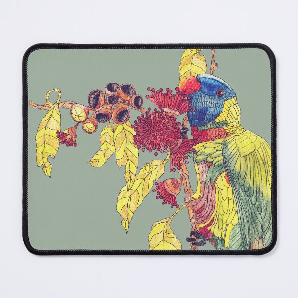 Item preview, Rainbow Lorikeet Gum Tree Blossoms Nuts designed and sold by Jaana Day.