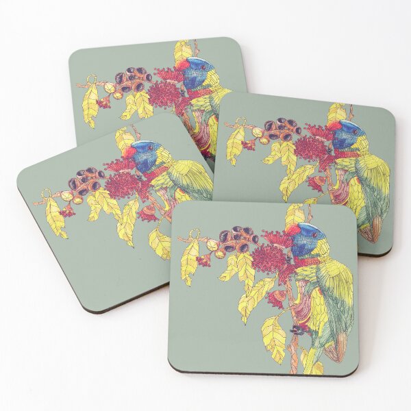 Item preview, Rainbow Lorikeet Gum Tree Blossoms Nuts designed and sold by Jaana Day.