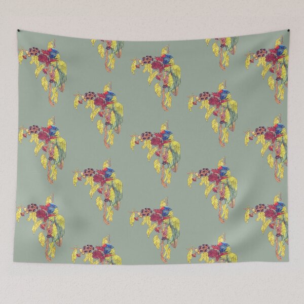 Item preview, Rainbow Lorikeet Gum Tree Blossoms Nuts designed and sold by Jaana Day.