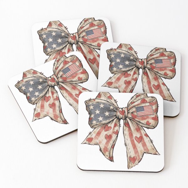 Item preview, Patriotic American Flag Bow with Hearts – Vintage USA Ribbon designed and sold by truongloc246.
