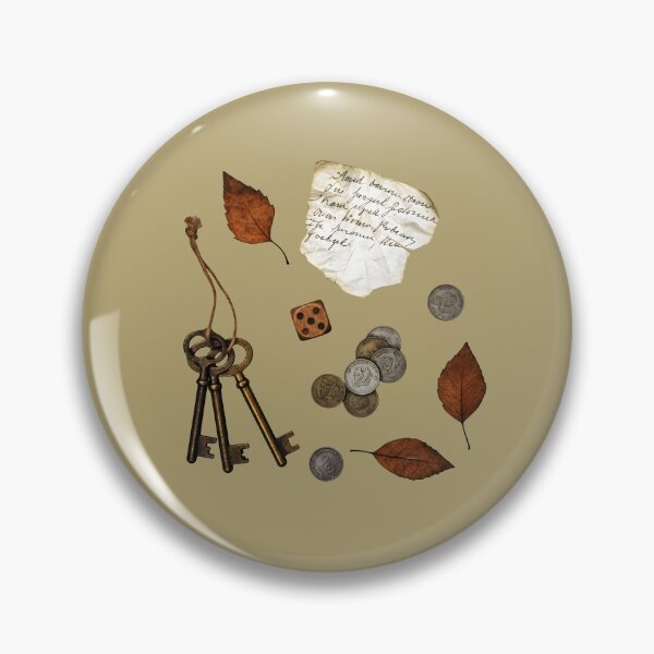Item preview, Vintage Adventurer Inventory - Keys, Coins & Letter Flat Lay designed and sold by Dakson Design - Fantasy Art.