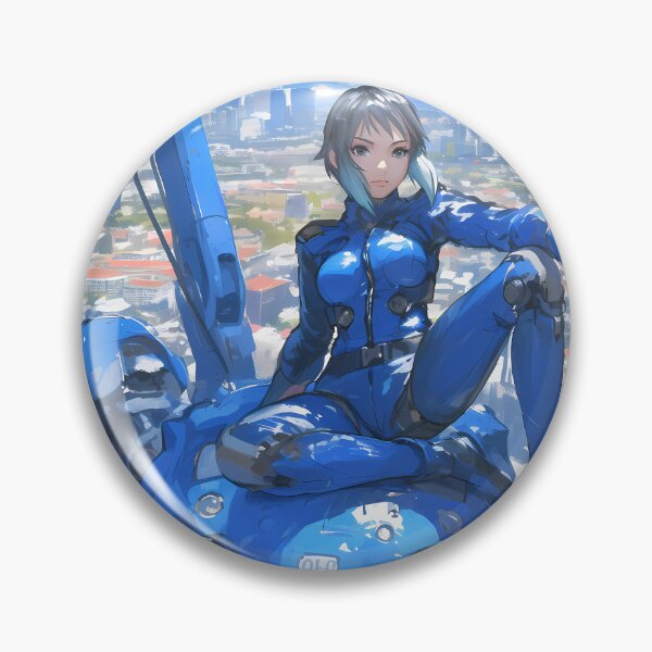 Item preview, Tachikoma Ghost Shell Cityscape Blue Mecha Sci Fi Skyline designed and sold by mildaclairmo.