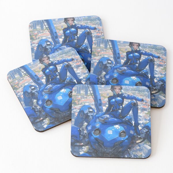 Item preview, Tachikoma Ghost Shell Cityscape Blue Mecha Sci Fi Skyline designed and sold by mildaclairmo.