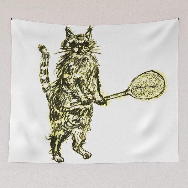 Item preview, cat/coffee break designed and sold by YA sisters.