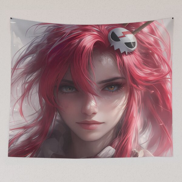 Item preview, Yoko Littner Gurren Lagann Red Hair Scarf Dramatic Anime Girl Portrait designed and sold by mildaclairmo.
