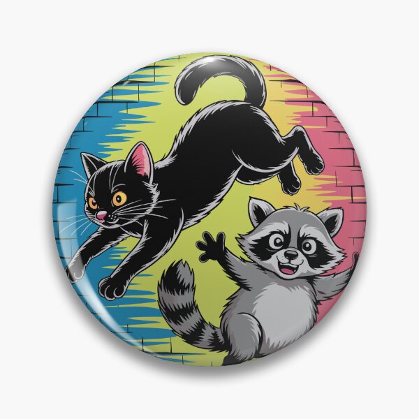Item preview, Parkour vs Flapping Funny Cat and Raccoon Retro Style designed and sold by Creative League Ignite.