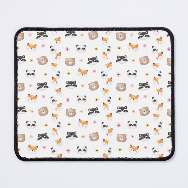 Item preview, Cute Watercolor Animal Faces Pattern – Kawaii Bear Fox Raccoon Panda designed and sold by GiftsCreek.