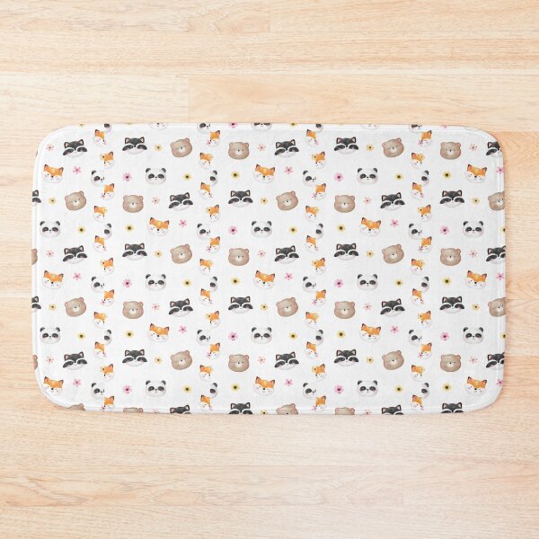 Item preview, Cute Watercolor Animal Faces Pattern – Kawaii Bear Fox Raccoon Panda designed and sold by GiftsCreek.