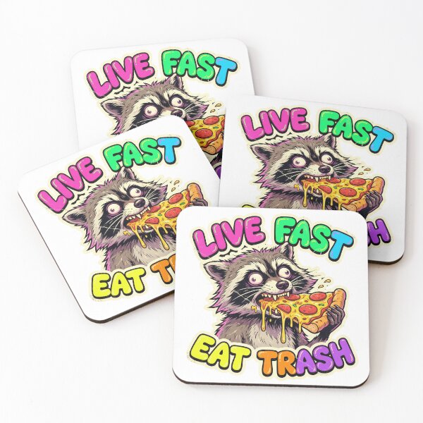 Item preview, Live Fast Eat Trash - Raccoon Eating Pizza designed and sold by The Grumpy Pet Club.