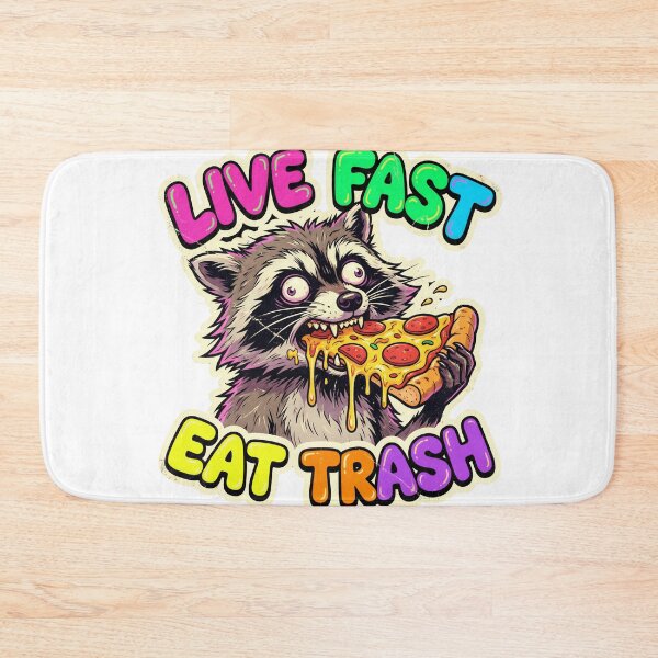 Item preview, Live Fast Eat Trash - Raccoon Eating Pizza designed and sold by The Grumpy Pet Club.