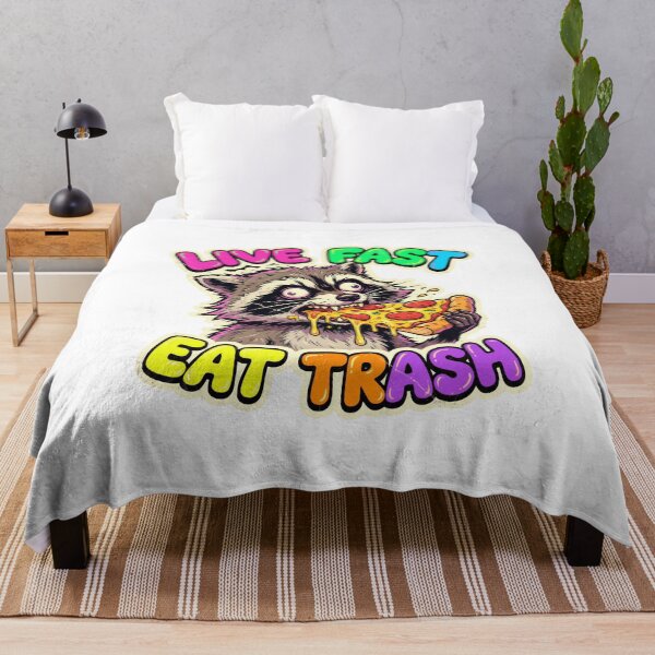 Item preview, Live Fast Eat Trash - Raccoon Eating Pizza designed and sold by The Grumpy Pet Club.
