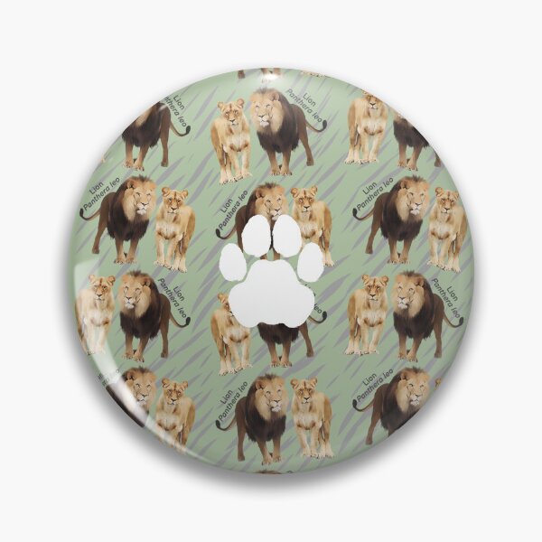 Item preview, Lion (Panthera leo) pattern on stripe background designed and sold by MYCatStuff.