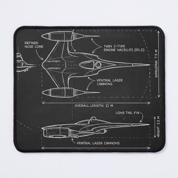 Item preview, N-1 Starfighter Technical Schematic Blueprint Illustration designed and sold by SavinMercantile.