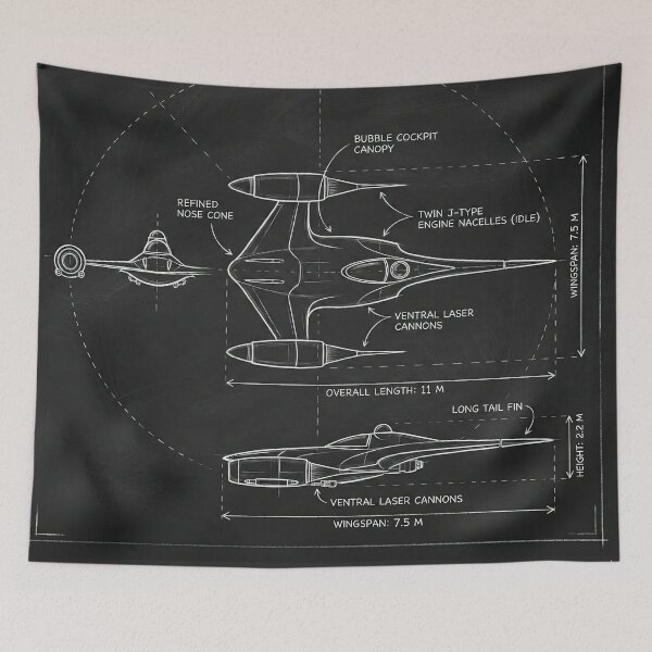 Item preview, N-1 Starfighter Technical Schematic Blueprint Illustration designed and sold by SavinMercantile.