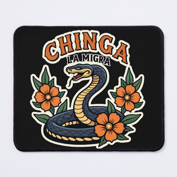 Item preview, Chinga La Migra floral Snake- minnesota rebel loon designed and sold by The Grumpy Pet Club.