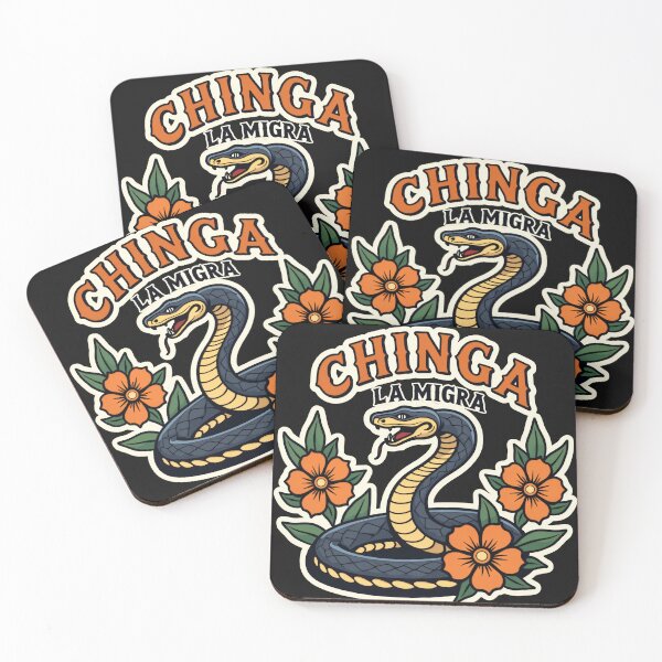 Item preview, Chinga La Migra floral Snake- minnesota rebel loon designed and sold by The Grumpy Pet Club.