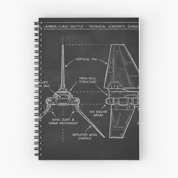 Item preview, Lambda-Class Shuttle Technical Schematic Blueprint Illustration designed and sold by SavinMercantile.