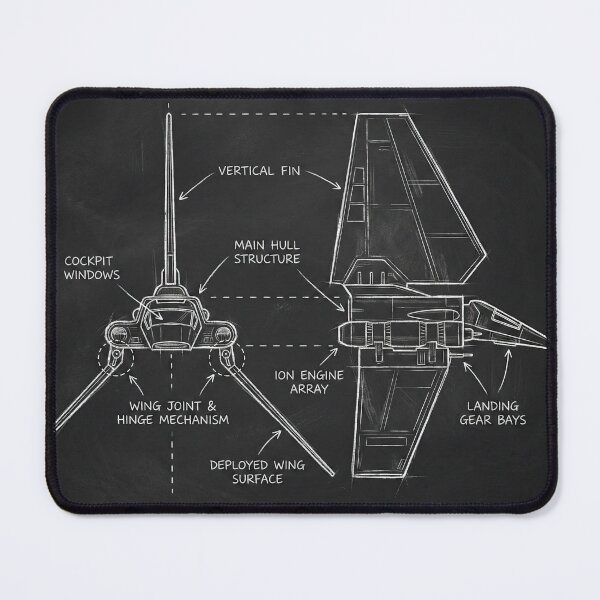 Item preview, Lambda-Class Shuttle Technical Schematic Blueprint Illustration designed and sold by SavinMercantile.