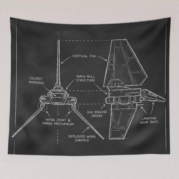 Item preview, Lambda-Class Shuttle Technical Schematic Blueprint Illustration designed and sold by SavinMercantile.