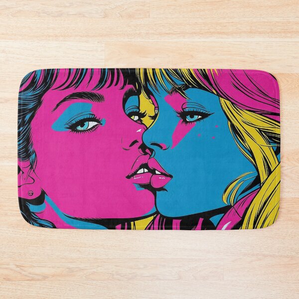 Item preview, Neon Kiss – Pop Art Portrait designed and sold by DiamondSkyShirt.