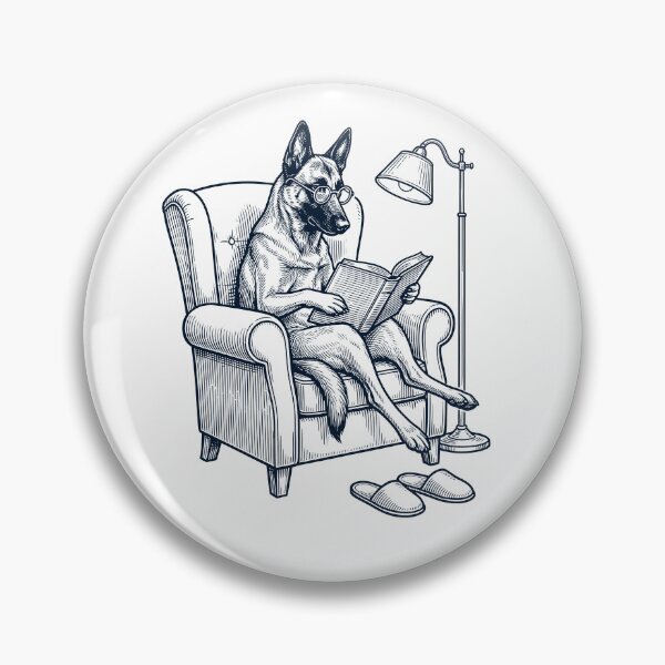 Item preview, Vintage Belgian Malinois Read Book Dog Mom Dad designed and sold by DoodleTortle.
