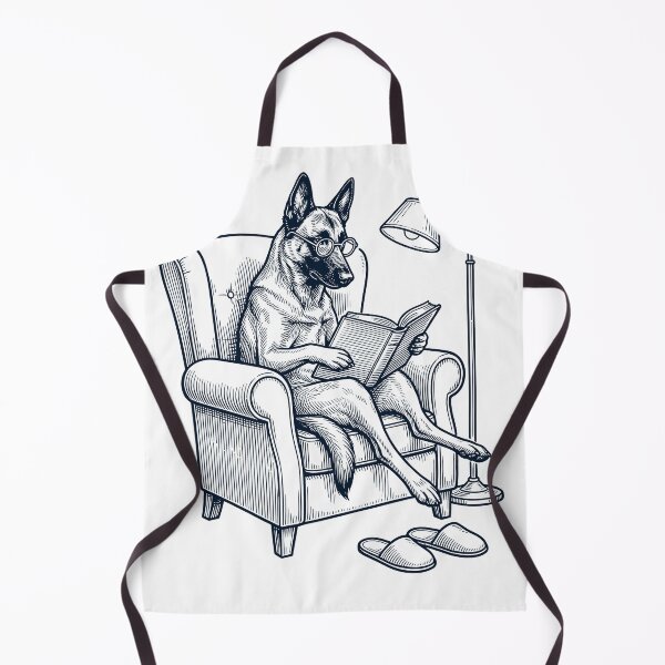 Item preview, Vintage Belgian Malinois Read Book Dog Mom Dad designed and sold by DoodleTortle.