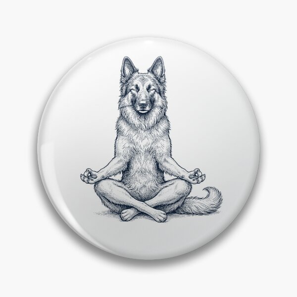 Item preview, Vintage Belgian Shepherd Yoga Lotus Meditation Dog Lover designed and sold by DoodleTortle.