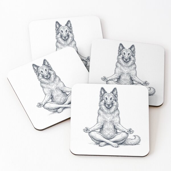 Item preview, Vintage Belgian Shepherd Yoga Lotus Meditation Dog Lover designed and sold by DoodleTortle.