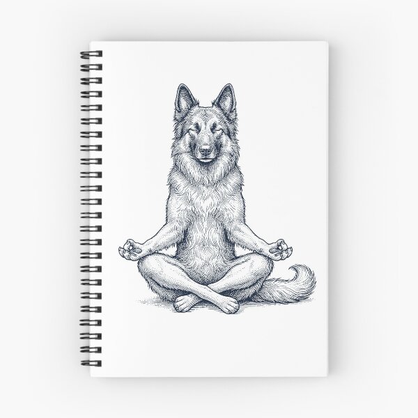 Item preview, Vintage Belgian Shepherd Yoga Lotus Meditation Dog Lover designed and sold by DoodleTortle.