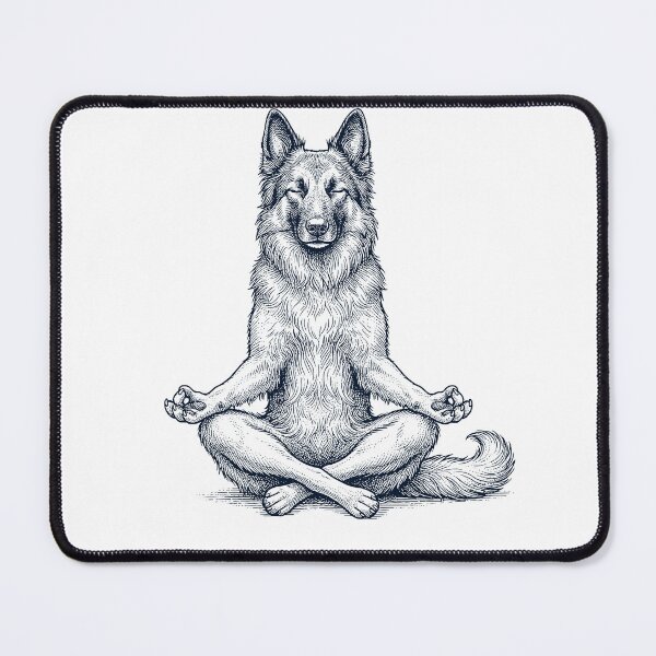 Item preview, Vintage Belgian Shepherd Yoga Lotus Meditation Dog Lover designed and sold by DoodleTortle.
