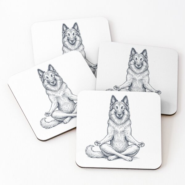 Item preview, Vintage Belgian Tervuren Yoga Lotus Meditation Dog Lover designed and sold by DoodleTortle.