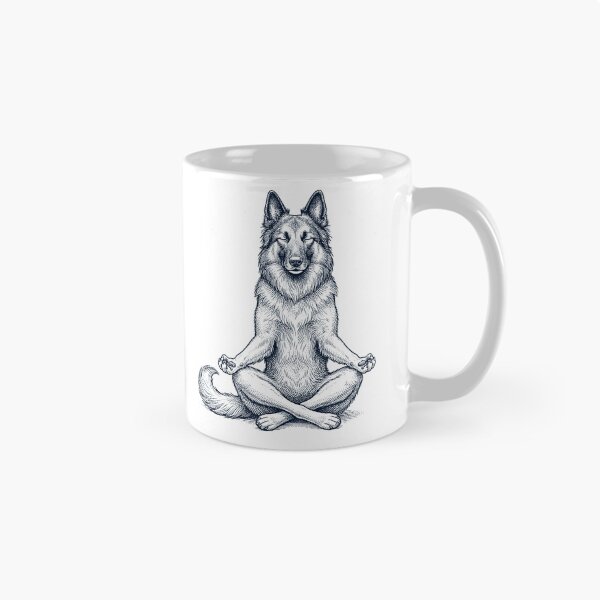 Item preview, Vintage Belgian Tervuren Yoga Lotus Meditation Dog Lover designed and sold by DoodleTortle.