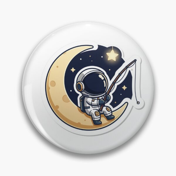 Item preview, Star Fisherman - Dreamy Astronaut & Moon Sticker designed and sold by StickerGlitch.