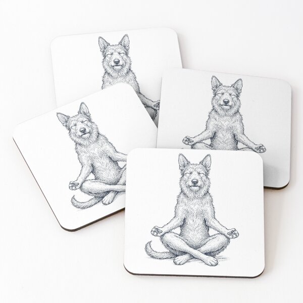 Item preview, Vintage Bergamasco Shepherd Yoga Lotus Meditation Dog Lover designed and sold by DoodleTortle.