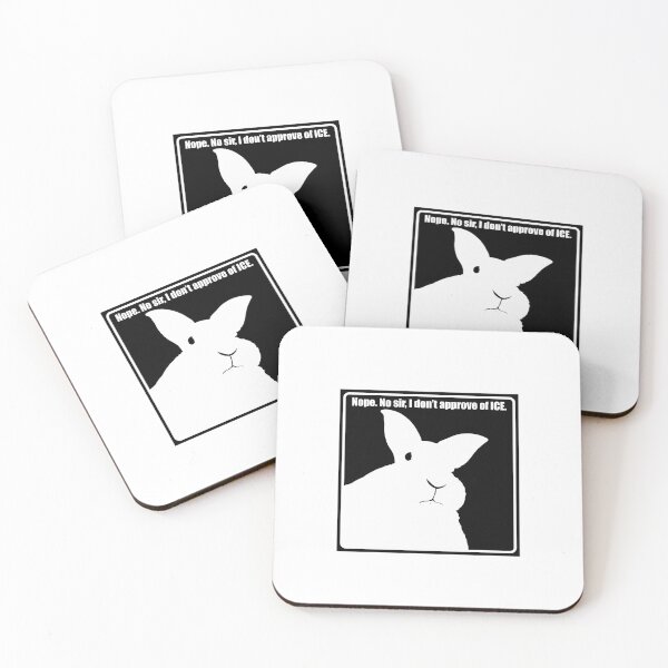 Item preview, Disapproving Rabbits Resist Ice Black And White  designed and sold by BrynneLisen.