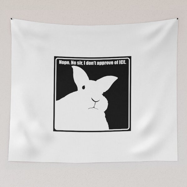 Item preview, Disapproving Rabbits Resist Ice Black And White  designed and sold by BrynneLisen.