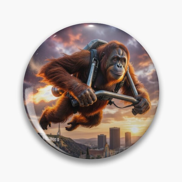 Item preview, Orangutan Flies Over Hollywood designed and sold by Tridentulus.