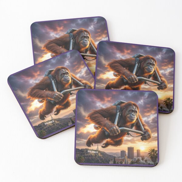 Item preview, Orangutan Flies Over Hollywood designed and sold by Tridentulus.